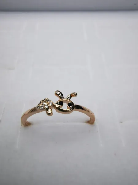 5 Korean version pure copper ring girls' small accessory, simple and ins style fashionable small round bean set ring with adjustable opening 5 Korean version pure copper ring girls' small accessory, simple and ins style fashionable small round bean set ring with adjustable opening